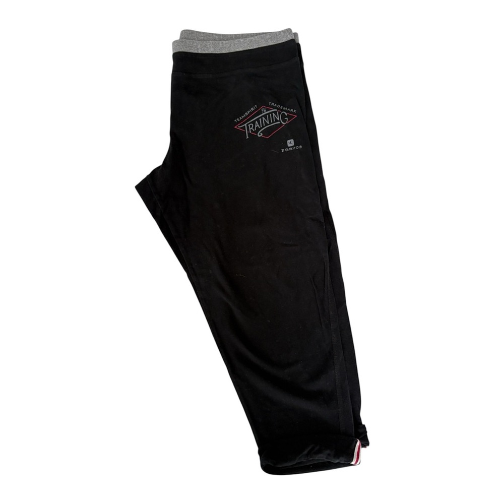 Black Training Crop Joggers Legging with Grey Waistband